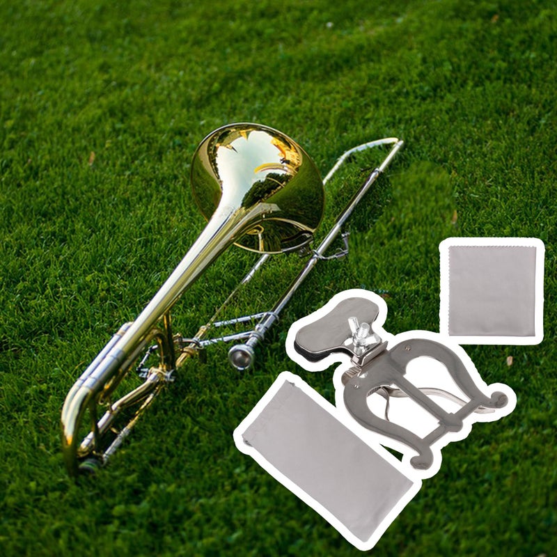 VOBRAMY Silver Clamp-On Holder Marching Lyre Replacement for Trombone - Image 2